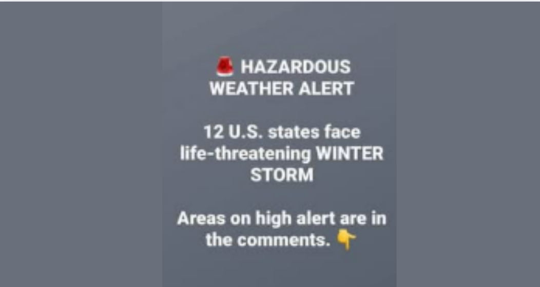 12 US States Face Hazardous Winter Storm Warnings
