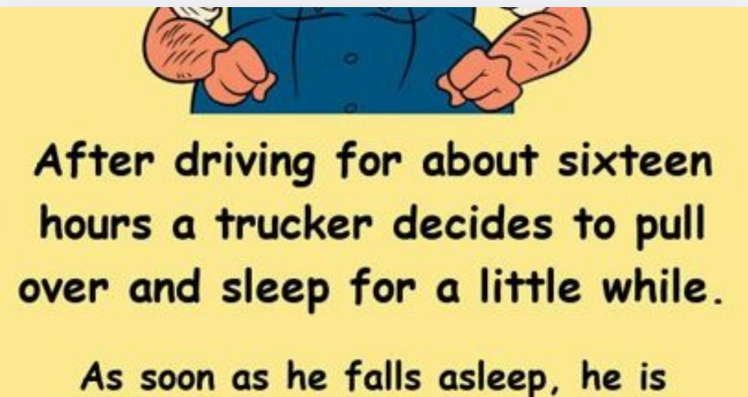 After driving for about sixteen hours a trucker decides to pull